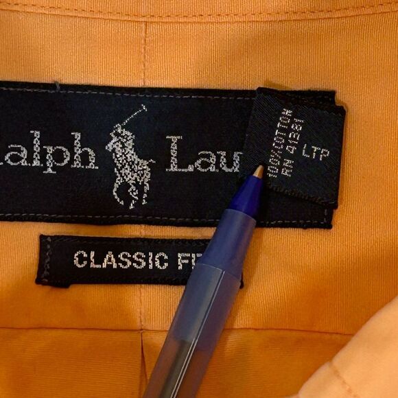 POLO RALPH LAUREN MENS STAMPEDE BUTTON DOWN SHIRT XL ORANGE BLUE BIG PONY HORSES - Picture 5 of 12